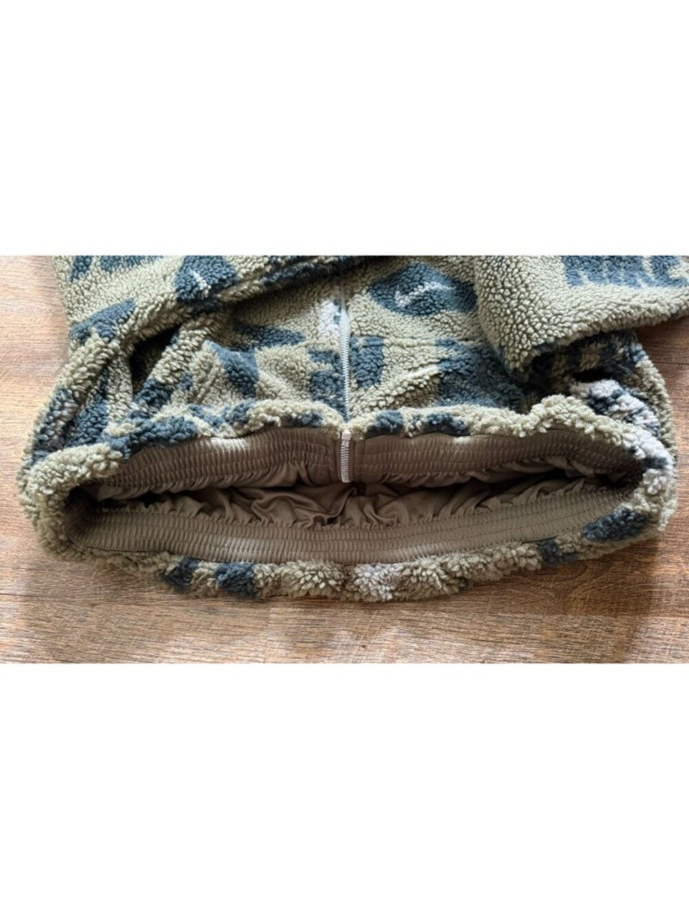 Nike Sportswear Men's High-Pile Sherpa Fleece Jacket Olive Logo Print XS - Picture 10 of 10